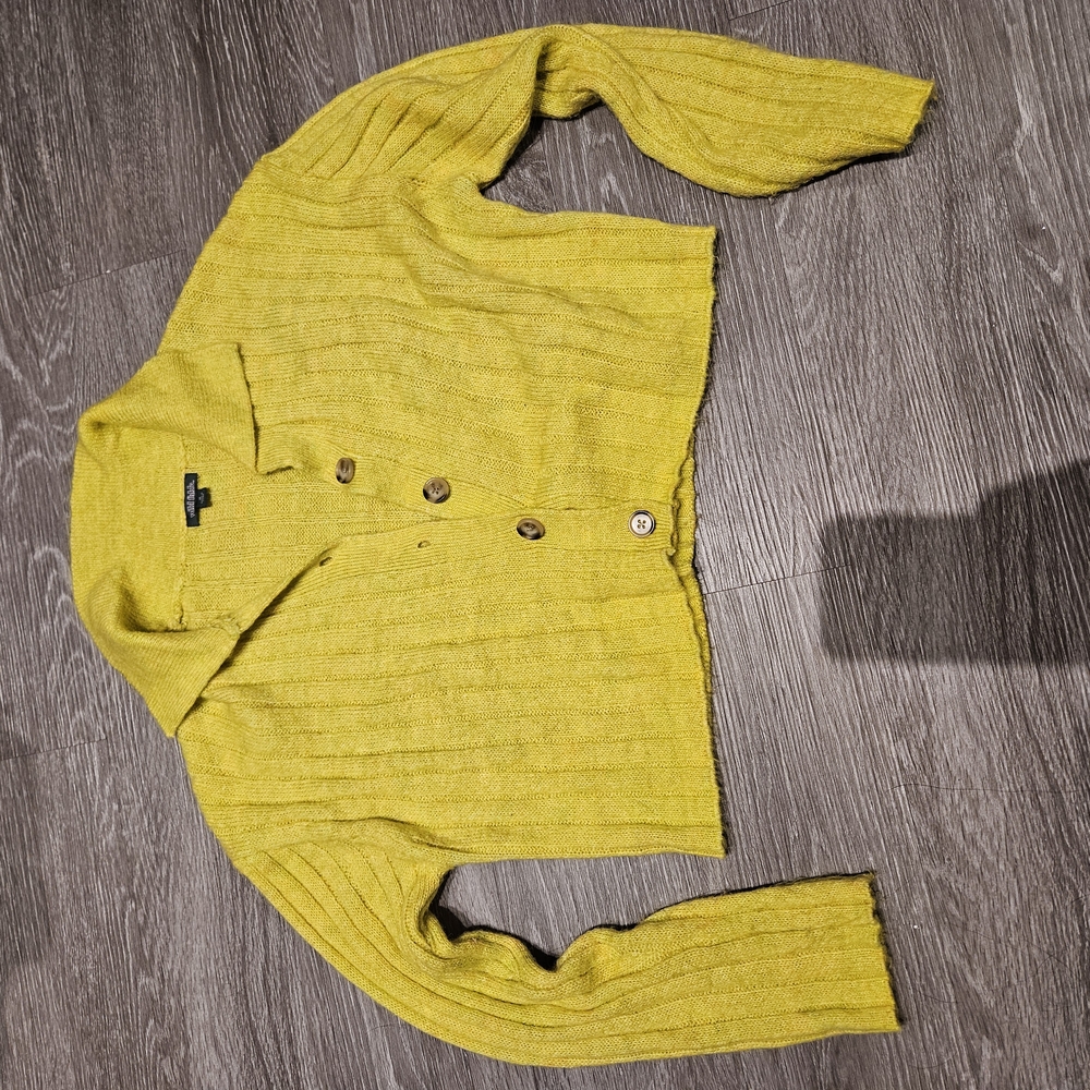 Yellow Button-Up Women's Sweater
